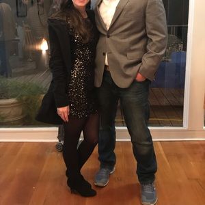 Black and Gold Sequin Dress